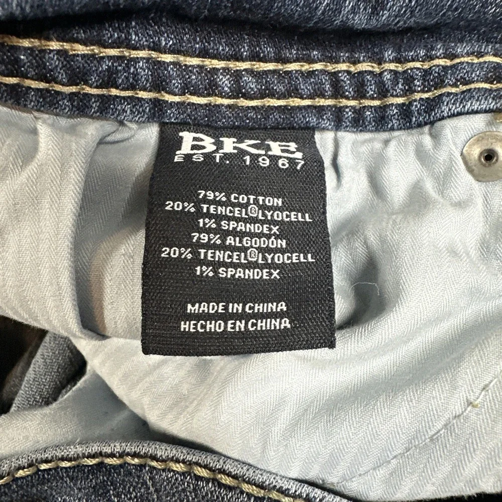 BKE Men's Mason Slim‎ Straight Leg 33X32 Stretch Denim Whiskered Jeans